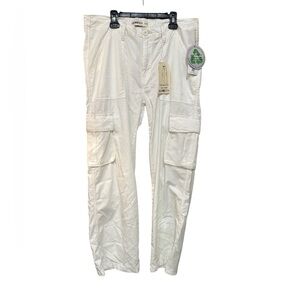 Lovegen NEW Ecru Utility Cargo wide leg Pants Tencel Cream Color 11/31